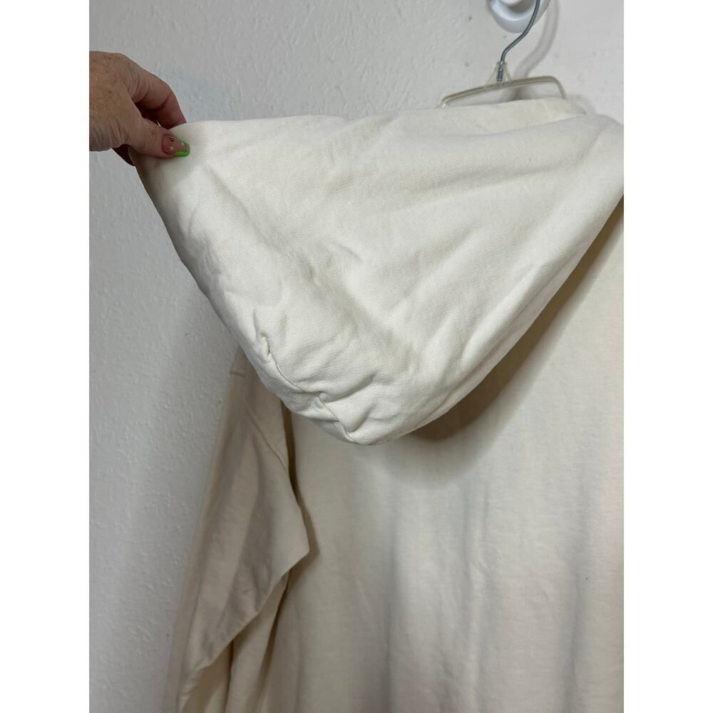 ALLSAINTS Woman's Size Small Oversized Cream Hoodie Ribbed cuffs lux relaxed fit - Picture 11 of 12